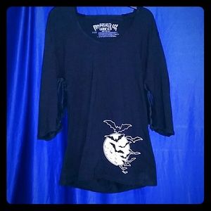 Kreepsville 666 batwing hooded tunic top XL black